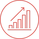 Increasing values icon